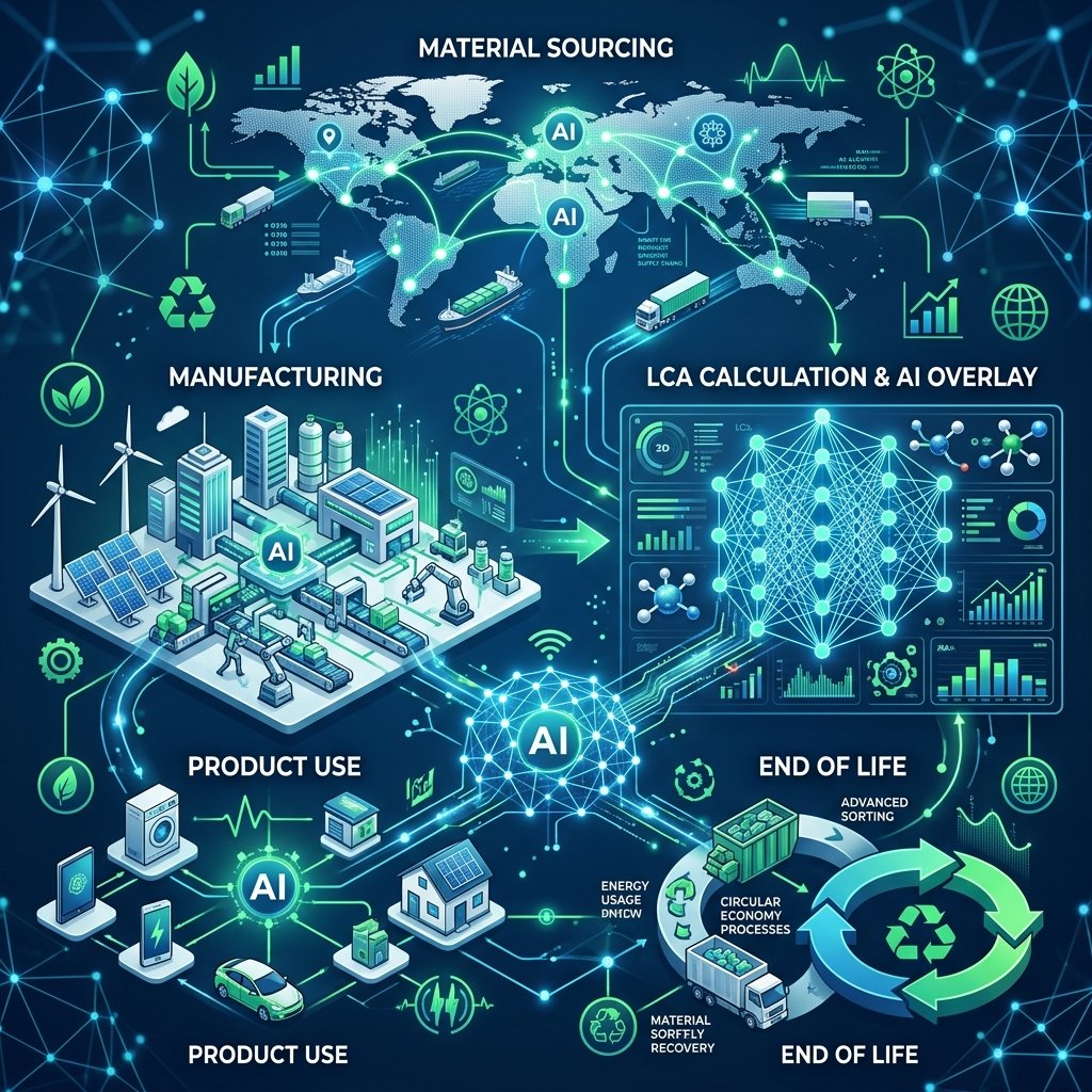 Life cycle assessment stages with AI-driven carbon accounting